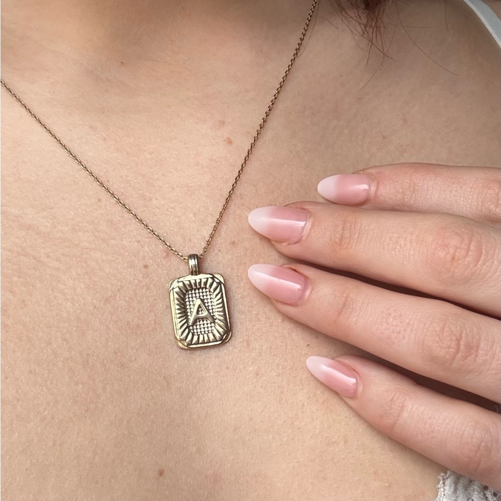 “A” initial pendant gold necklace